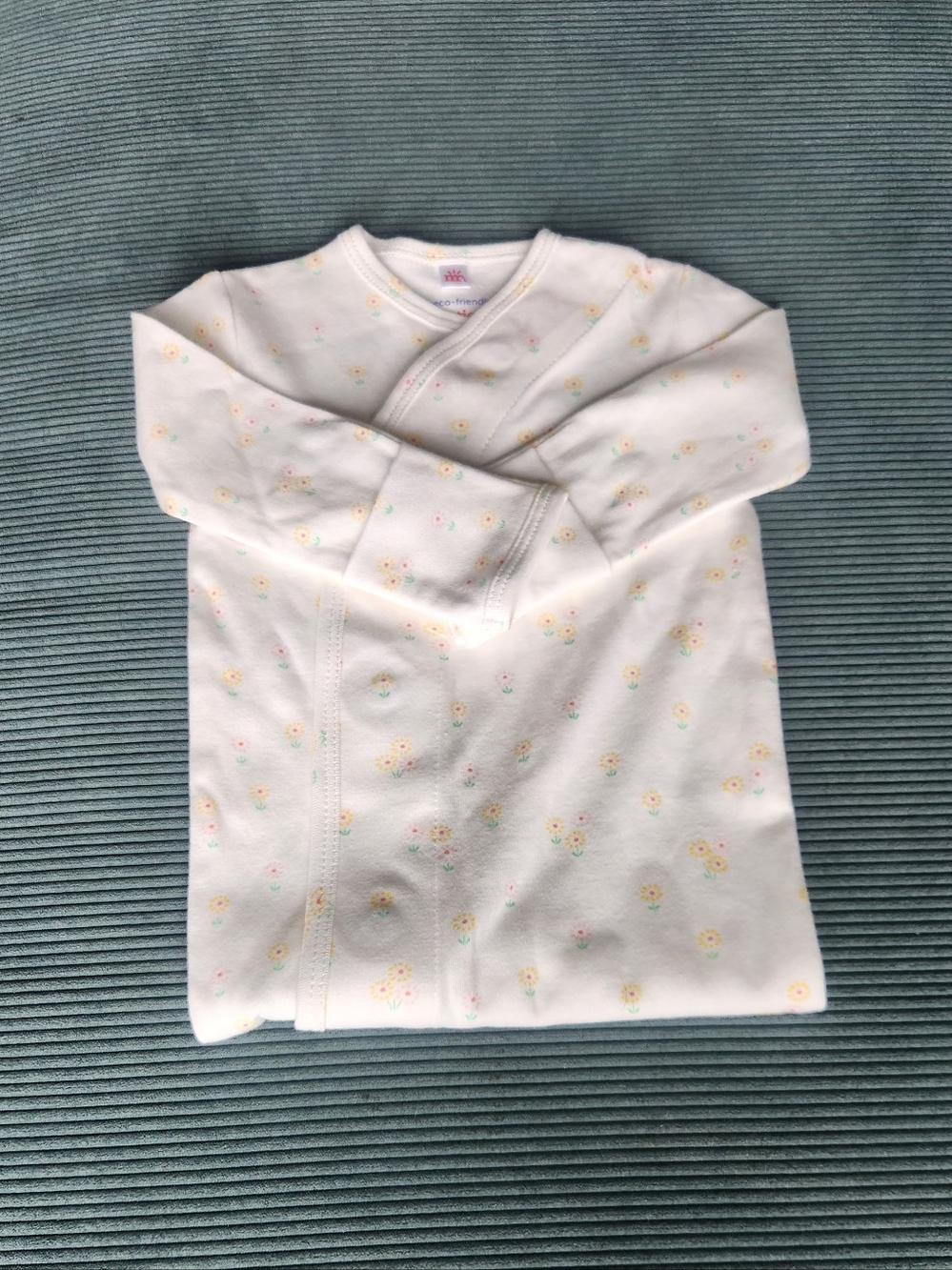 White Floral Infant Wrap - 100% Organic Soft Cotton